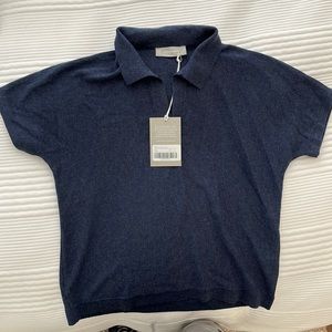 Cotton Merino polo sweater